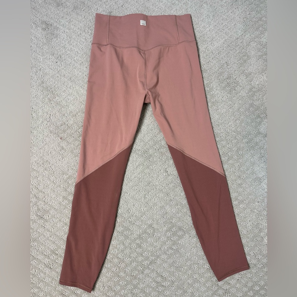 Sz L Vuori Colorblock Studio leggings full length high rise pale pink dusty rose - Picture 3 of 10